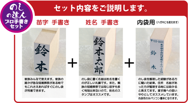 プロ手書きセットの内容です